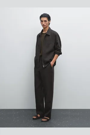 Massimo Dutti Kurtka W Pepitkę Ze 100% Lnu