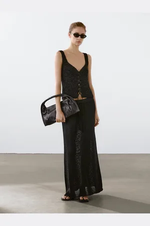 Massimo Dutti Szydełkowy Top Gorsetowy
