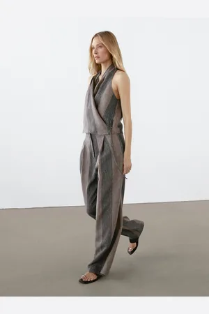 Massimo Dutti Spodnie Palazzo W Kontrastowe Paski