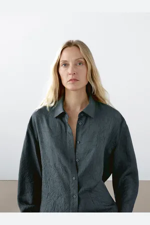 Massimo Dutti Satynowa Koszula Z Fakturą