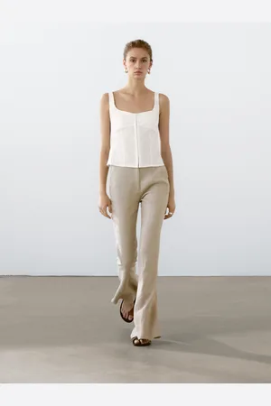 Massimo Dutti Top Gorsetowy Z Mieszanki Bawełny