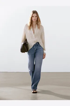 Massimo Dutti Luźna Rustykalna Bluzka Z Fakturą