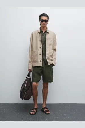 Massimo Dutti Bermudy Semi-Jogger Ze 100% Lnu