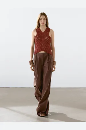 Massimo Dutti Ażurowy Top Szydełkowy
