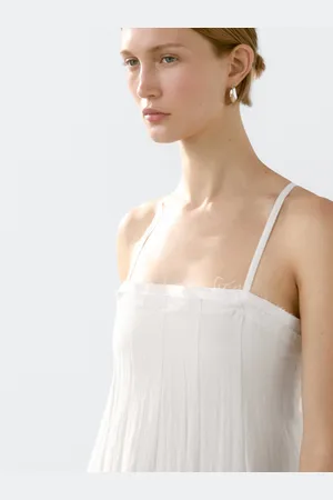 Massimo Dutti Sukienka Średniej Długości Z Podwójnej Tkaniny Z Fakturą