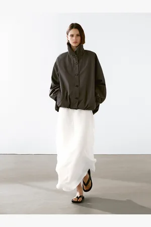 Massimo Dutti Parka Z Mieszanki Bawełny Z Bufiastymi Elementami