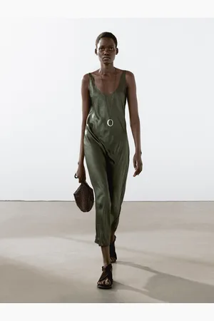 Massimo Dutti Długa Luźna Sukienka Z Satyny