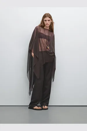 Massimo Dutti Luźna Peleryna Ze 100% Jedwabiu Morwowego