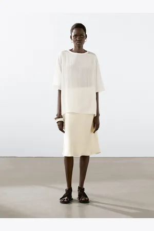 Massimo Dutti Luźna Spódnica Z Satynowym Efektem