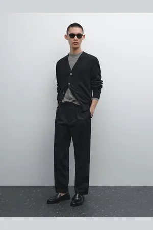 Massimo Dutti Spodnie Relax Fit Z Mieszanki Bawełny