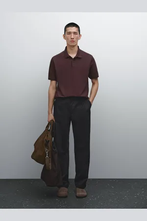 Massimo Dutti Bawełniana Koszulka Polo Z Piki O Drobnej Fakturze