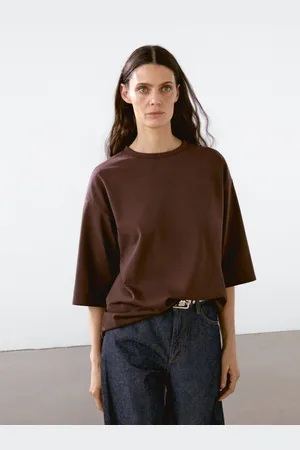 Massimo Dutti Koszulka Oversize Z Grubej Tkaniny