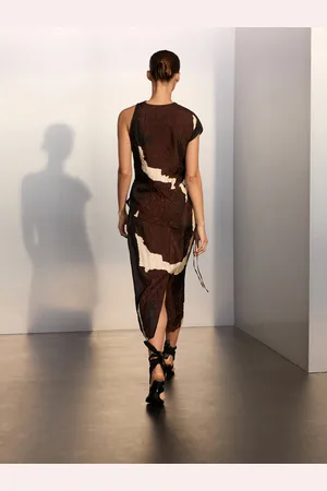Massimo Dutti Spódnica Średniej Długości Z Ozdobnej Tkaniny Z Nadrukiem