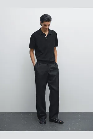 Massimo Dutti Dzianinowa Koszulka Polo Ze 100% Bawełny