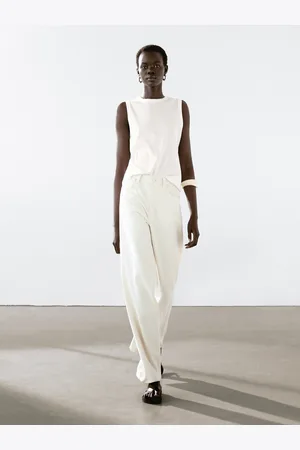 Massimo Dutti Koszulka Bez Rękawów Ze 100% Bawełny