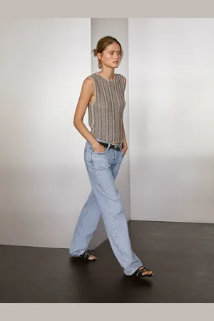 Massimo Dutti Ażurowy Top Z Mieszanki Bawełny