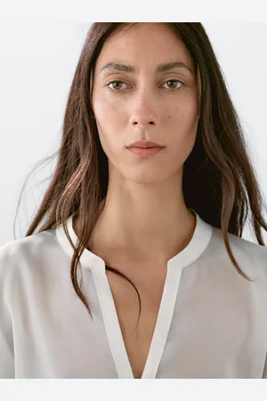 Massimo Dutti Prześwitująca Luźna Koszula