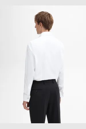 Massimo Dutti Bawełniana Koszula O Kroju Slim Ze Wzmacnianym Mankietem