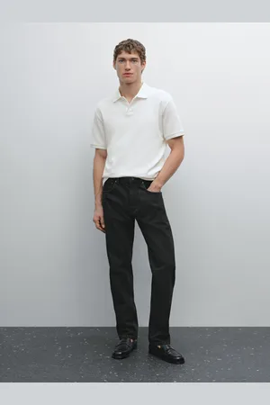 Massimo Dutti Koszulka Polo O Drobnym Splocie Z Krótkim Rękawem