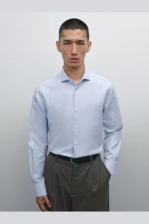 Massimo Dutti Koszula Slim Ze 100% Bawełny W Paski