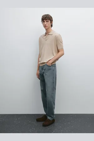 Massimo Dutti Dzianinowa Koszulka Polo Z Mieszanki Bawełny