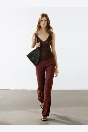 Massimo Dutti Ażurowy Top Na Ramiączkach Z Mieszanki Bawełny