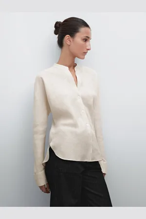 Massimo Dutti Luźna Koszula Z Lnu Ze Stójką