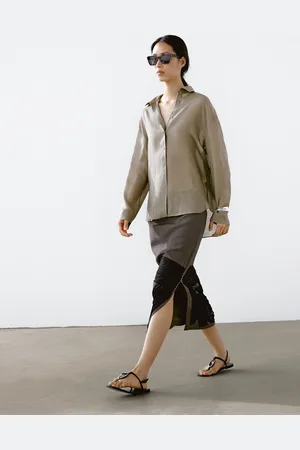 Massimo Dutti Luźna Koszula Z Mieszanki Ramii