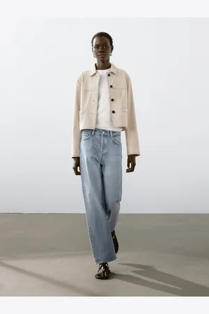Massimo Dutti Krótka Kurtka Z Zamszowej Skóry Ze Stebnowaniem