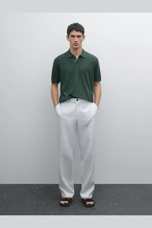 Massimo Dutti Bawełniany Sweter Polo Z Krótkim Rękawem