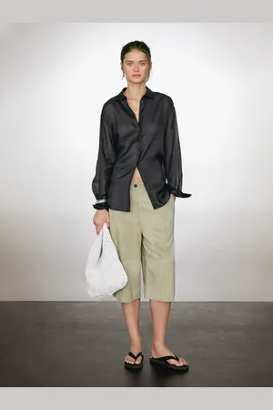 Massimo Dutti Lekka Prześwitująca Koszula Ze 100% Ramii