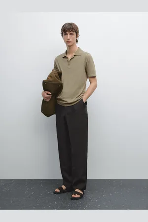 Massimo Dutti Dzianinowa Koszulka Polo Z Mieszanki Bawełny