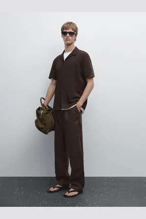 Massimo Dutti Koszula Z Mieszanki Lnu Z Krótkim Rękawem