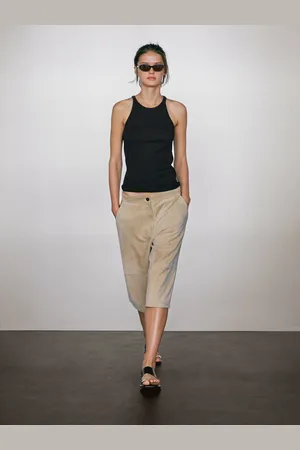 Massimo Dutti Top Ze 100% Bawełny Z Dekoltem Halter