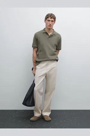 Massimo Dutti Koszulka Polo O Drobnym Splocie Z Krótkim Rękawem