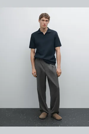 Massimo Dutti Koszulka Polo O Drobnym Splocie Z Krótkim Rękawem