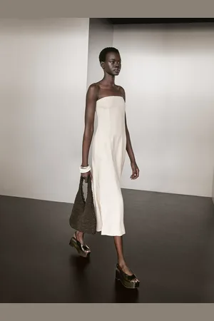 Massimo Dutti Długa Sukienka Bez Ramiączek
