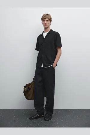 Massimo Dutti Koszula Z Mieszanki Lnu Z Krótkim Rękawem