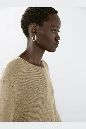 Massimo Dutti Dzianinowy Sweter Z Mieszanki Bawełny
