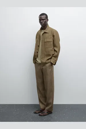 Massimo Dutti Koszula Wierzchnia Z Kieszeniami Ze 100% Lnu