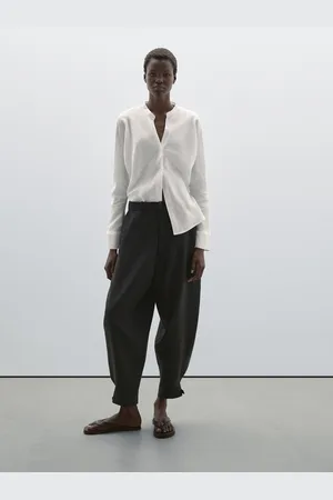 Massimo Dutti Spodnie W Stylu Sarouel Ze Sprzączkami U Dołu