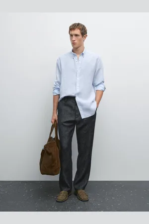 Massimo Dutti Koszula Regular Fit Ze 100% Lnu