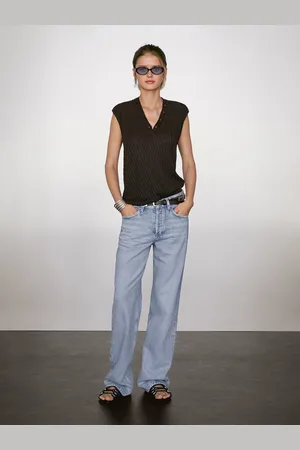 Massimo Dutti Top Z Cienkiej Dzianiny Ze 100% Lnu