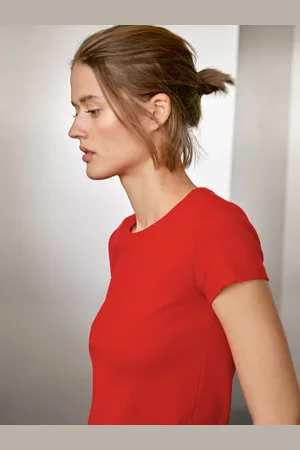 Massimo Dutti Koszulka Z Mieszanki Bawełny Z Krótkim Rękawem