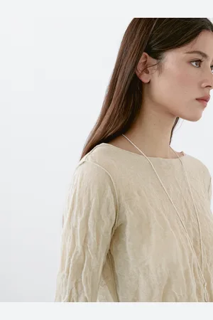 Massimo Dutti Koszulka Z Długim Rękawem I Efektem Marszczenia