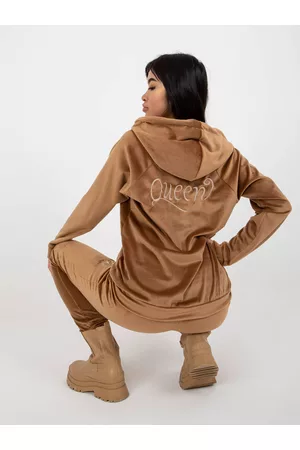 Merg Komplet welurowy camelowy