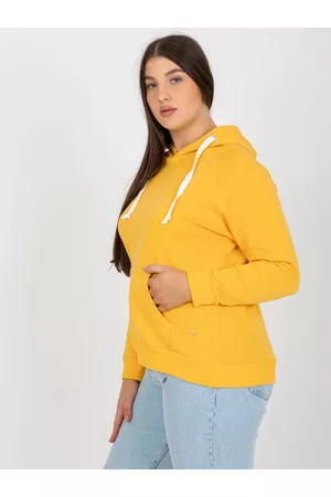 Merg Kobieta Długie Bluzy - Bluza plus size ciemny żółty