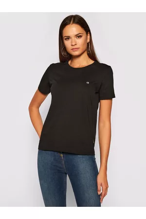 Calvin Klein Kobieta T-shirty z Krótkimi Rękawami - T-Shirt Logo C-Neck K20K202132 Regular Fit
