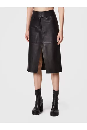 Notes Du Nord Kobieta Spódnice ołówkowe - Spódnica skórzana Emma 12806 Slim Fit