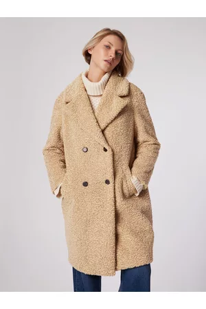 Simple Kobieta Płaszcze z Futerkiem - Futro PLD508-0 Relaxed Fit